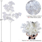 10Pcs in Bulk Artificial White Cherry Full Blossom Branches 35 Inch for Tall Floor Vase Wedding Home Decoration Fake Silk Flowers for Table Centerpiece Garden Party Indoor Outdoor (White - 10Pack)