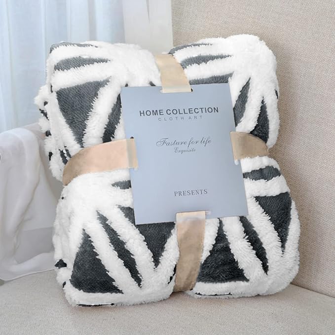 LOMAO Sherpa Fleece Blanket Fuzzy Soft Throw Blanket Dual Sided Blanket for Couch Sofa Bed (Dark Grey, 60''x80'')