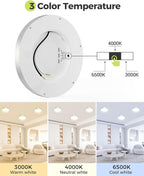 hepside 2Pack Dimmable Flush Mount Ceiling Light Fixture Brushed Nickel, 3CCT Selectable 3000/4000/6500K Ceiling Lamp, 7.5INCH 15W 1500LM Low Profile Light for Bedroom, Kitchen, Bathroom, Hallway