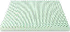 Best Price Mattress 4 Inch Egg Crate Memory Foam Mattress Topper with Calming Green Tea Infusion, CertiPUR-US Certified, Short Queen