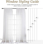OVZME White Sheer Curtains 120 Inches Long 2 Panels Set, 59 Inch Extra Wide Soft Airy Lightweight Sheer White Curtains for Living Room, Farmhouse Voile Filmy Rod Pocket Drapes, 59Wx120L Inches
