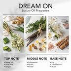 Dream On Diffuser Oil, Luxury Hotel Scent Diffuser Oil for Home, Office & Spa, Fragrance Essential Oils for Aromatherapy, Aloe Vera & Cedarwood, 3.3 FL Oz, 100 mL