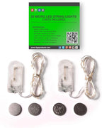 2 Sets 20 LEDs Green Color String Lights Silver Wire Indoor and Outdoor 6.5 Feet Firefly Starry Fairy Lights Battery Powered for DIY, Christmas, Holidays, Party, Bedroom and Centerpieces