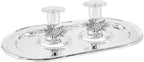 The Dreidel Company Shabbat Candlesticks Candle Holders Silver Plated, 2 Candlesticks Set (6 Sets)