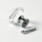 12pcs Diamond Shape Crystal Glass 30mm Drawer Knob Pull Handle Usd for Cabinet, Drawer