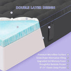 ABENE 3 Inch Dual Layer Memory Foam Mattress Topper Full, 2 Inch Memory Foam Plus 1 Inch Down Alternative Pillowtop Mattress Pad, with Bedside Pocket, Support for Back Pain (Full, Gray)