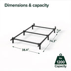 ZINUS 7 Inch Compack® Metal Bed Frame, Support Bed Frame for Box Spring and Mattress Set, Black, Twin