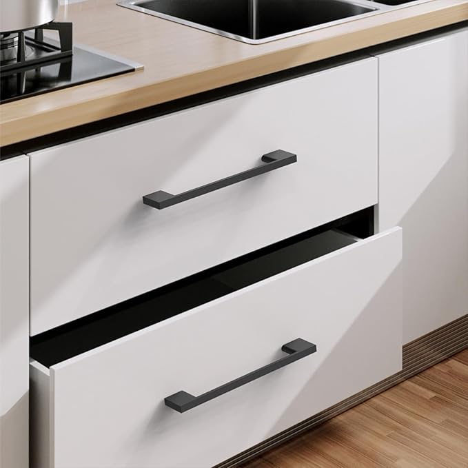 10 Pack Matte Black Cabinet Pulls 3.75 Inch Handles for Cabinets, Kitchen Hardware, Dresser Pulls