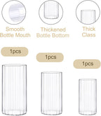yshengood Glass Hurricane Candle Holder Ribbed Glass Candle Holder - Elegant & Easy to Use, Perfect for Wedding, Holiday, Party Decor, Home and Event Essential