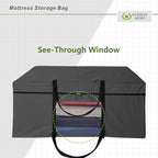 Cuddly Nest Folding Mattress Storage Bag - Heavy Duty Carry Case for Tri-Fold Guest Bed (Fits 4" Full Mattress, Black)