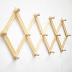 AMAPON Accordion Style Expandable Wall Wooden Coat Rack 13 Hooks (Pegs) Hang Hats Jackets Coffee Mug Purses Necklaces Towels Cap Leash Scarves Data Line Kitchenware (2 Pack)