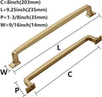 Khtumeware 2 Pack 8 Inch Cabinet Handles - Brushed Brass & Gold Drawer Pulls