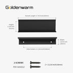 goldenwarm 30 Pack Black Finger Edge Pulls Drawer Finger Pulls Matte Black Kitchen Hardware Handles Bedroom Dresser Drawers,5in Hole Center