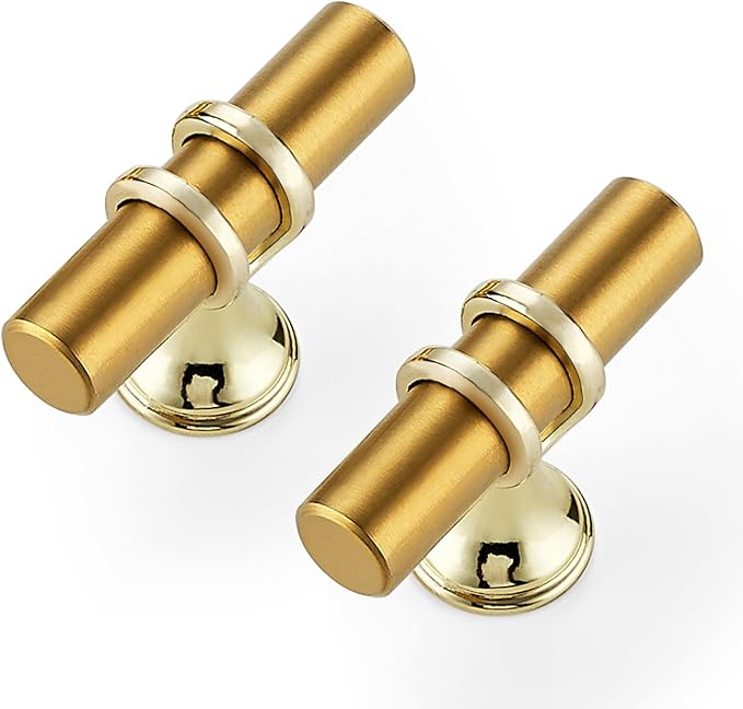 20 Pack Brushed Brass Cabinet Knobs - Gold Kitchen Cabinet Knobs Cabinet Pulls for Kitchen Cabinet Drawer Stainless Steel Dresser Knobs for Cabinet Hardware 2in Length Single Hole