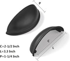 khtumeware 2 Pack 2-1/2" Drawer Pulls Matte Black Cabinet Cup Pulls Kitchen Hardware Cabinet Handles Drawer Handles Knobs 2.5 inch Hole Center