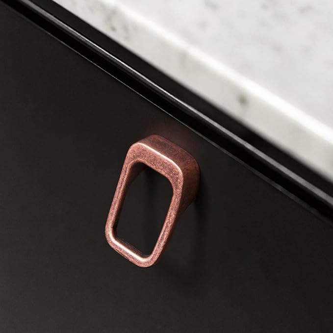 Goo-Ki Antique Copper Cabinet Pulls with 0.6'' (16MM) Hole Centers,Retro Zinc Alloy Drawer Pulls for Drawer,Wardrobe,Cupboard,6 Pack…