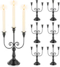 Romadedi Candelabra Black Candle Holders: 3 Arm Halloween Candlestick Holder11.8 Gothic Home Decor for Party Table Centrepiece Mantel Christmas, Set of 6