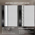 36" Round LED Bathroom Mirror, Wall Mounted Backlit Vanity Mirror with 45° Beveled Frame Lighted Mirror for Bedroom, Fog Free 3-Color Dimmable Lights Memory Function, Black