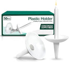 Concordia Supply Candlelight Service Reusable Plastic Candle Holders for Candlesticks - 50 Pcs. Protector for Church Vigils, Memorial, Congregational, & Christmas Eve Candles