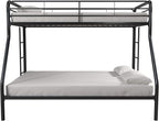 DHP Dusty Metal Bunk Bed with Secured Ladders, Twin/Full, Black
