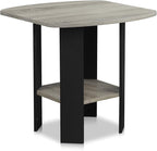 Furinno SIMPLE DESIGN Side Table, 2-Tier End Table, Open Shelves Night Stand, Bedside Table, for Living Room, Bedroom, French Oak
