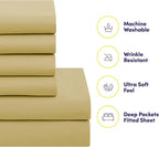 Sweet Home Collection 5 Piece Comforter Set Bag Solid Color All Season Soft Down Alternative Blanket & Luxurious Microfiber Bed Sheets, Camel, Twin