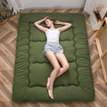 MAXYOYO Japanese Futon Mattress Twin Size Floor Mattress, Thicken Tatami Mat Sleeping Pad Roll Up Mattress Floor Bed Folding Couch Bed Mattress Pad for Guest Room, Green, Twin