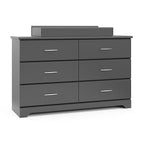 Storkcraft Brookside 6-Drawer Dresser (Gray) – GREENGUARD Gold Certified, Gray Dresser for Bedroom, Kids & Nursery Storage Chest, Safety Interlocking Drawers, Pre-Installed Tracks, Kids Chest