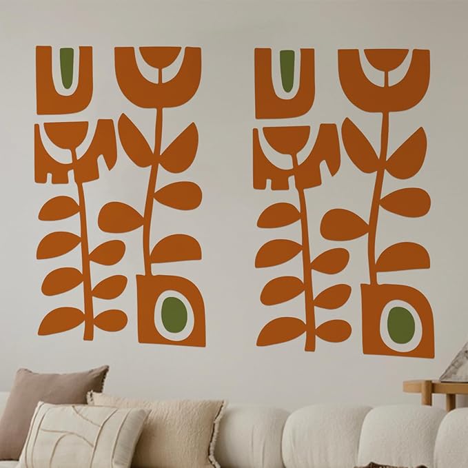 Scandinavian Art Nordic Wall Decals | Custom Colors | Stickers for Office & Home Decor | Holiday Wall Decoration | 22x80 Inches | Peel and Stick