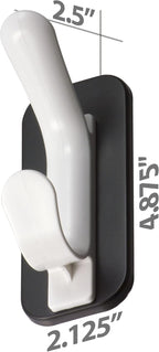 Officemate Magnet Plus Magnetic Double Coat Hook, Black/White (92522)