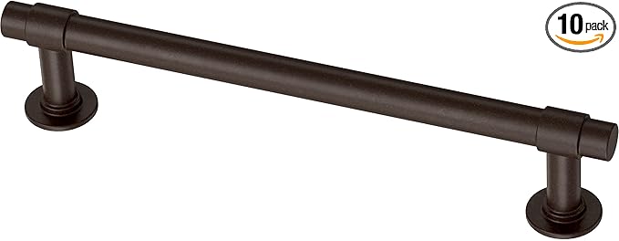 Franklin Brass - Francisco Deep Bronze Cabinet Handles 5 Inch (5") Hole Center Pulls | Easy Install, Durable Hardware for Kitchen Cabinet Door, Drawers, Dresser Pull, Furniture (10 Pack)