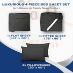 DREAMCARE Full Size Sheets - Cooling Bed Sheets - 4pcs Set - up to 15" Deep Pocket Full Sheet Set - Sheets Full Size Bed - Soft & Long Lasting 100% Fine Brushed Polyester with Side Pocket - Gray