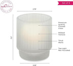 Kate Aspen Vintage Fluted Frosted Glass Tealight Votive Candle Holders (Set of 6), Rustic Decor, Boho Decorations, Shelf Decoration, Classic Look | Perfect Hostess Gift