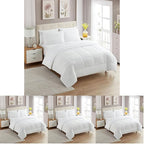 Sweet Home Collection 5 Piece Comforter Set Bag Solid Color All Season Soft Down Alternative Blanket & Luxurious Microfiber Bed Sheets, White, Twin (Pack of 4)