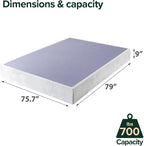 ZINUS Metal Box Spring with Wood Slats, 9 Inch Mattress Foundation, Sturdy Steel Structure, Easy Assembly, King