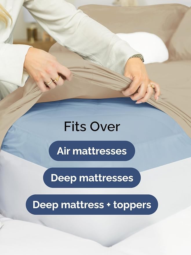 Extra Deep Twin Sheet Set - 4 Piece Breathable and Cooling Sheets - Hotel Luxury Bed Sheets Set - Easy & Secure Fit - Soft, Wrinkle Free and Comfy Sheets Set - Cream Sheet Set with Extra Deep Pockets