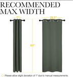NICETOWN Thermal Insulated Curtains Blackout Draperies, Window Treatment Solid Grommet Room Darkening Drape Panels for Bedroom (Dark Mallard, Set of 2 Panels, 34 by 63 inches Long)