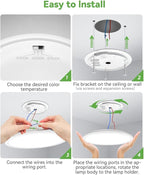 Zemty 4Pack 12 Inch LED Flush Mount Light, 28W 3200lm Super Slim Ceiling Light Fixtures, 3000K/4500K/6000K Selectable Ceiling Lamp for Bedroom, Bathroom, Kitchen, Living Room (White)