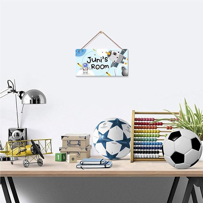 Personalized Signs Customized Sign Astronaut Sign, Custom Name for Nursery Bedroom Kids Room Wall Art Decor Outer Space Themed Decor For Boys Room Girls Bedroom