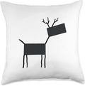 Cute Scandinavian Animals Designs Chic Deer Moose Scandinavian Elk Minimalism Reindeer Throw Pillow, 18x18, Multicolor