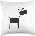 Cute Scandinavian Animals Designs Chic Deer Moose Scandinavian Elk Minimalism Reindeer Throw Pillow, 18x18, Multicolor