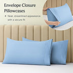 LuxClub 4 PC Full Sheet Set, Breathable Luxury Bed Sheets, Deep Pockets Wrinkle Free Cooling Bed Sheets Machine Washable Hotel Bedding Silky Soft - Sky Full