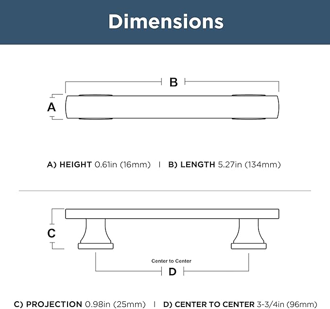 FRANKLIN BRASS Tiered Foot (10-Pack) Cabinet Handles 3-3/4" Hole Center Pulls | Satin Nickel Hardware Kitchen Door, Drawers, Dressers, Furniture P49573C-SN-B