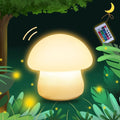 Mushroom Lamp, Rechargeable Night Light, Multi-Color LED Mushroom Nightlight, Dimmable Nightlamp for Breastfeeding, Nursery Squishy Silicone Lamp for Bedroom(Tap/Remote Control)