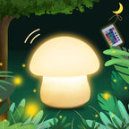 Mushroom Lamp, Rechargeable Night Light, Multi-Color LED Mushroom Nightlight, Dimmable Nightlamp for Breastfeeding, Nursery Squishy Silicone Lamp for Bedroom(Tap/Remote Control)