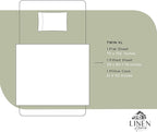 Linen Home 100% Cotton Percale Sheets Twin XL Size, Sage, Deep Pocket, 3 Pieces Set - 1 Flat, 1 Deep Pocket Fitted Sheet and 1 Pillowcase, Crisp Cool and Strong Bed Linen