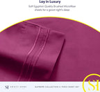 Twin Sheets - Breathable Luxury Sheets with Full Elastic & Secure Corner Straps Built In - 1800 Supreme Collection Extra Soft Deep Pocket Bedding Set, Sheet Set, Twin, Berry