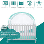 Crib Pop Up Tent Baby Safety Mesh Cover Mosquito Net Toddler Bed Canopy Netting Cover Protect Baby from Biting and Falling, Emerald, 51 x 51 x 27 Inch