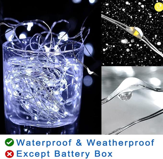 Cool White Fairy Lights Battery Operated String Lights 6 Pack Mini Lights, 20 LED 7ft Twinkle Firefly Starry Lights for DIY Craft Mason Jar Bedroom Wedding Party Table Christmas Decoration