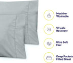 Twin Size Bed Sheets - 4 Piece 1500 Supreme Collection Fine Brushed Microfiber Deep Pocket Twin Sheet Set Bedding - 1 EXTRA PILLOW CASES, GREAT VALUE, Twin, Porclain Blue